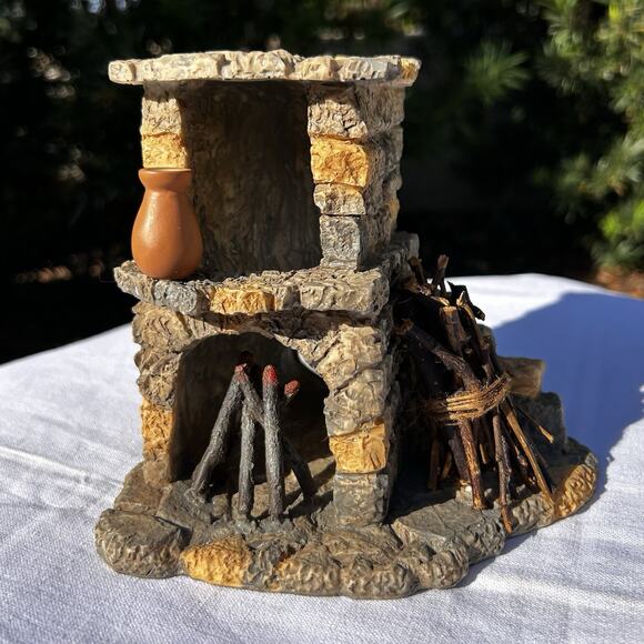 Retired 1998 Fontanini Lighted Fireplace 94802 Village Heirloom Nativity40 - Picture 10 of 15